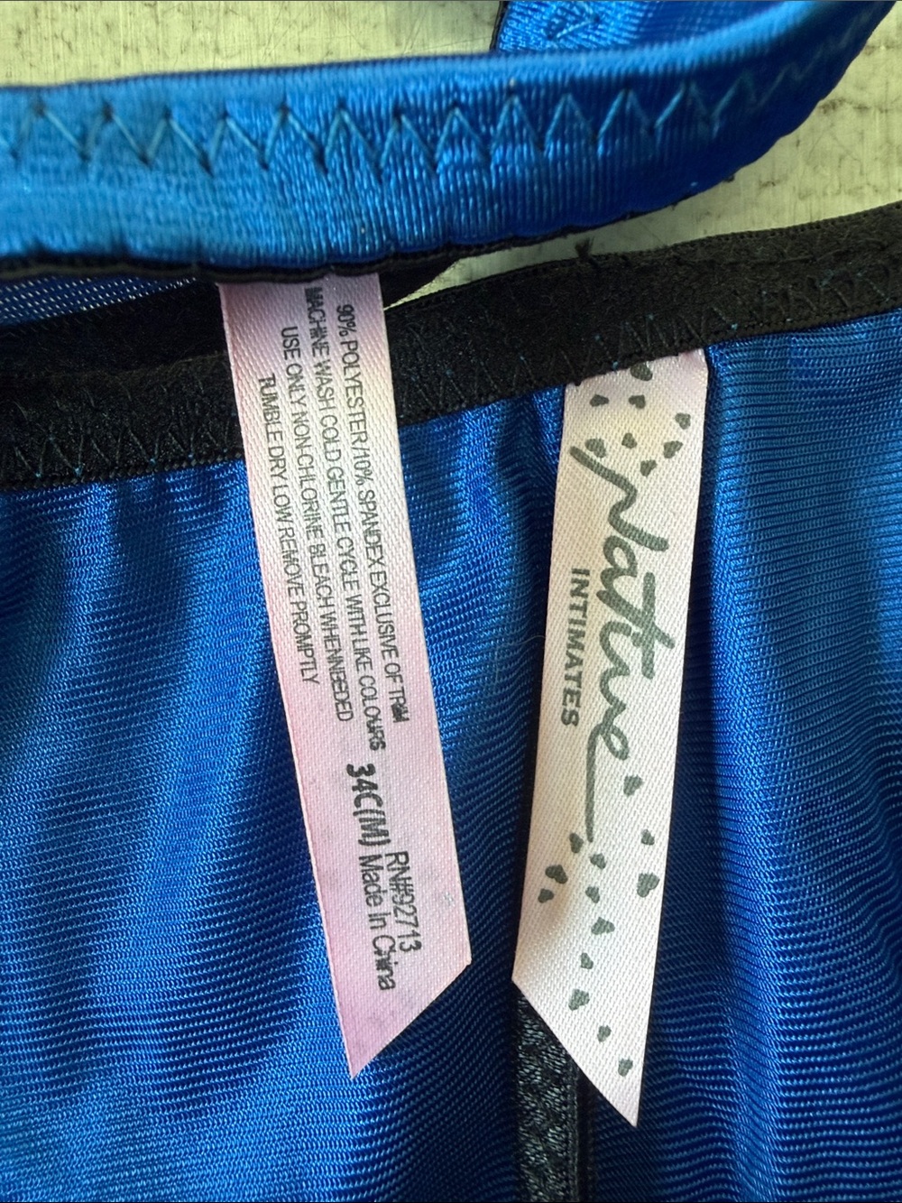 Native Intimates Blue Satin Bra & Ruffle Mini Skirt Set - Picture 2 of 2